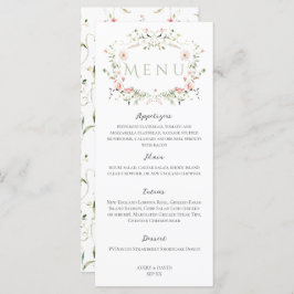 Meadow Wildflower rustieke Boho bruiloft Menu