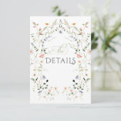 Meadow Wildflower rustieke Boho foto bruiloft Informatiekaartje (Staand voorkant)