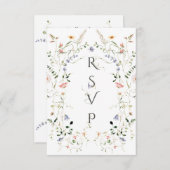 Meadow Wildflower rustieke Boho foto bruiloft RSVP Kaartje (Voorkant / Achterkant)