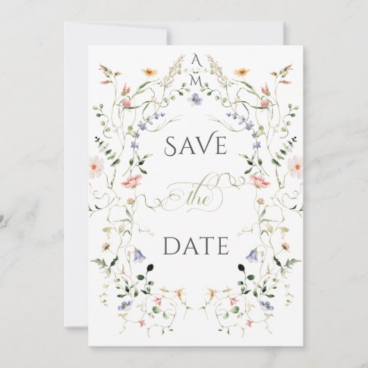 Meadow Wildflower rustieke Boho foto bruiloft Save The Date (Voorkant)