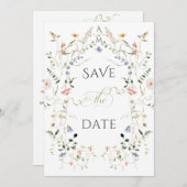 Meadow Wildflower rustieke Boho foto bruiloft Save The Date (Voorkant / Achterkant)