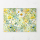 Meadow Wildflower Summer Boho Wedding Photo Drieluik Uitnodiging (Cover)