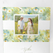 Meadow Wildflower Summer Boho Wedding Photo Drieluik Uitnodiging (Binnenzijde eerst)