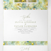 Meadow Wildflower Summer Boho Wedding Photo Drieluik Uitnodiging (Binnenkant midden)