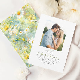 Meadow Wildflower Summer Boho Wedding Photo Kaart