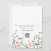 Meadow Wildflower Summer QR Code RSVP Wedding Kaart (Achterkant)