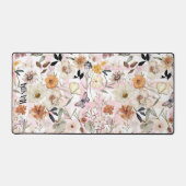 Meadow Wildflower & Vlinders Patroon Monogram Bureaumat (Voorkant)