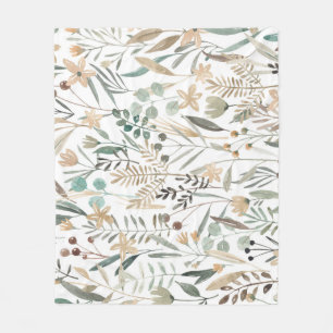 Meadow Wildflower: Waterverf charme. Fleece Deken