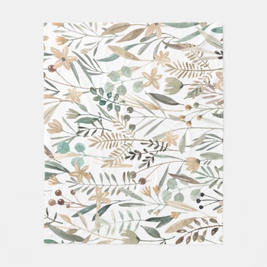 Meadow Wildflower: Waterverf charme. Fleece Deken (Voorkant)