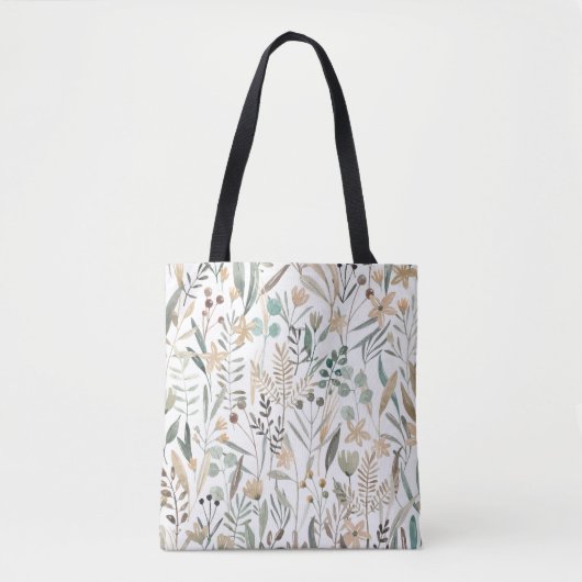 Meadow Wildflower: Waterverf charme. Tote Bag (Voorkant)
