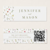 Meadow Wildflower Wedding QR Registry Insert Kaart (Voorkant /achterkant)