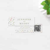 Meadow Wildflower Wedding QR Registry Insert Kaart (Bureau)
