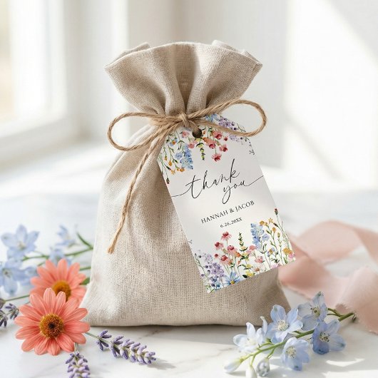 Meadow Wildflower Wedding Thank You Favor Cadeaulabel