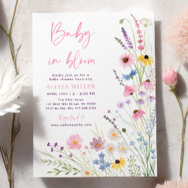 Meadow Wildflowers Baby in Bloom Baby shower Kaart