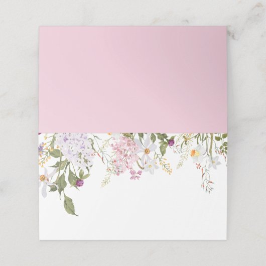 Meadow Wildflowers Bruiloft Plaatskaartje (Buitenkant ongevouwen)
