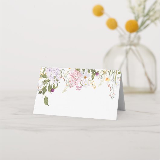 Meadow Wildflowers Bruiloft Plaatskaartje (Voorkant)