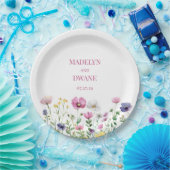 Meadow Wildflowers bruiloft receptie Papieren Bordje (Feest)
