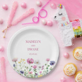 Meadow Wildflowers bruiloft receptie Papieren Bordje (Feest)