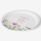 Meadow Wildflowers bruiloft receptie Papieren Bordje (Gekanteld)