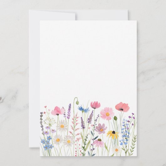 Meadow Wildflowers eerste verjaardag Kaart (Achterkant)