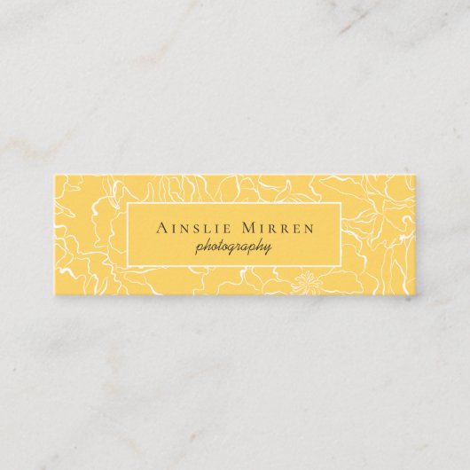 Meadow Yellow Simply Floral Mini Visitekaartje (Voorkant)