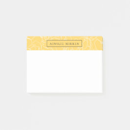 Meadow Yellow Simply Floral Personalized Post-it® Notes