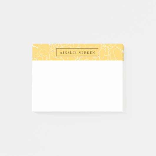 Meadow Yellow Simply Floral Personalized Post-it® Notes (Voorkant)