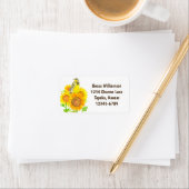 Meadowlark Bird Sunflower Return Address Etiket (Insitu)