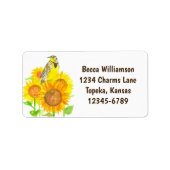 Meadowlark Bird Sunflower Return Address Etiket (Voorkant)