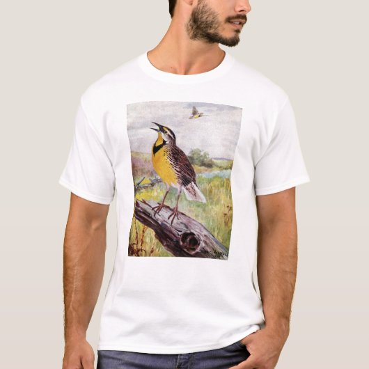 Meadowlark op een filiaal t-shirt (Voorkant)
