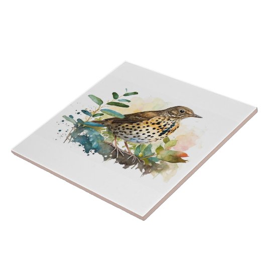 Meadowlark op een stevige witte achtergrond op een tegeltje (Zijkant)