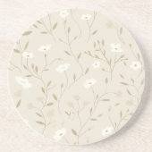 Meadowlight Neutral Floral Zandsteen Onderzetter (Voorkant)