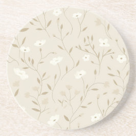Meadowlight Neutral Floral Zandsteen Onderzetter