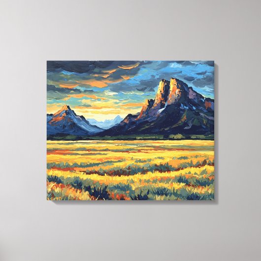 Meadows and Mountains Canvas Afdruk (Voorkant)