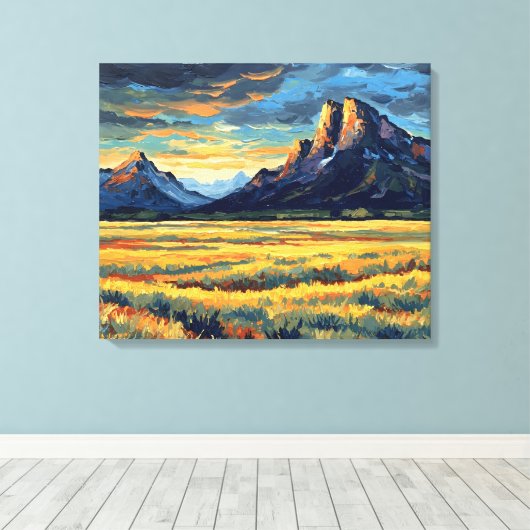 Meadows and Mountains Canvas Afdruk (Insitu (Houten vloer))