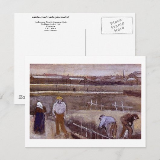 Meadows bij Rijswijk Van Gogh Fine Art Briefkaart (Voorkant / Achterkant)