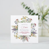 Meadows bloemen volwassenen Birthday uitnodiging (Staand voorkant)