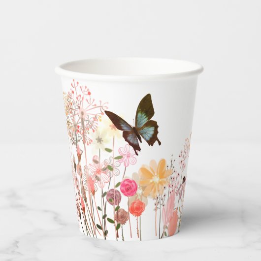Meadows Butterfly Papieren Bekers (Voorkant)