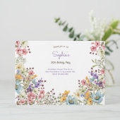 Meadows kleurrijke bloemen volwassen verjaardag ui kaart (Staand voorkant)