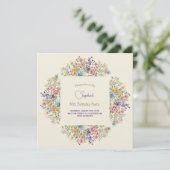 Meadows kleurrijke bloemen volwassen verjaardag ui kaart (Staand voorkant)