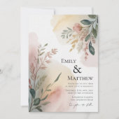 Meadows Watercolor Wedding Invitation Kaart (Voorkant)
