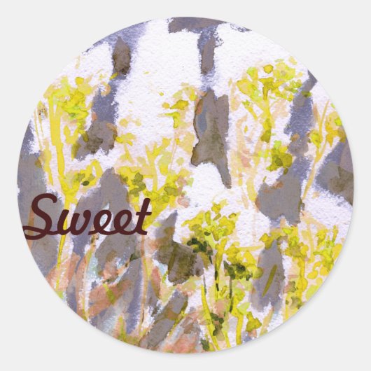 Meadowweet Ronde Sticker (Voorkant)