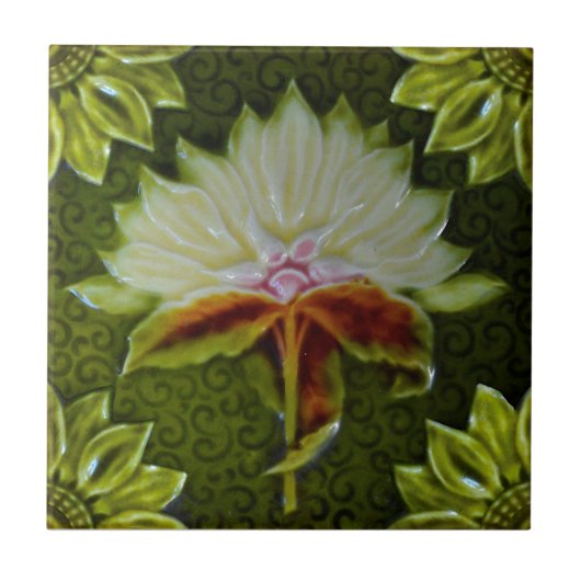 Meakin Art Nouveau Majolica Faux Repro Tegeltje (Voorkant)