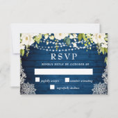 MEAL CHOICE Elegant White Roses Rustic Wedding RSVP Kaartje (Voorkant)
