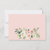 MEAL CHOICE Pink Blush Flowers Greenery Wedding RSVP Kaartje (Achterkant)