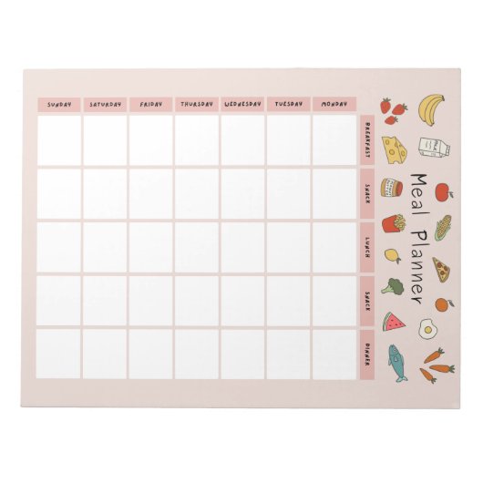 Meal Planner Notitieblok (Voorkant)