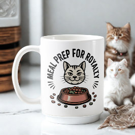 Meal Prep for Royalty | Cat Humor Design Koffiemok