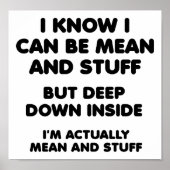 Mean and Stuff Funny Poster (Voorkant)