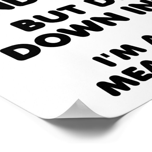 Mean and Stuff Funny Poster (Hoek)