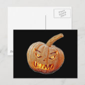 Mean and Ugly Pumpkin Face Briefkaart (Voorkant / Achterkant)